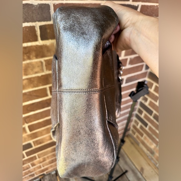 Coach Large Vintage Metallic Gunmetal Purse / Shoulder Bag - Satin - Chainlinks - Picture 10 of 10